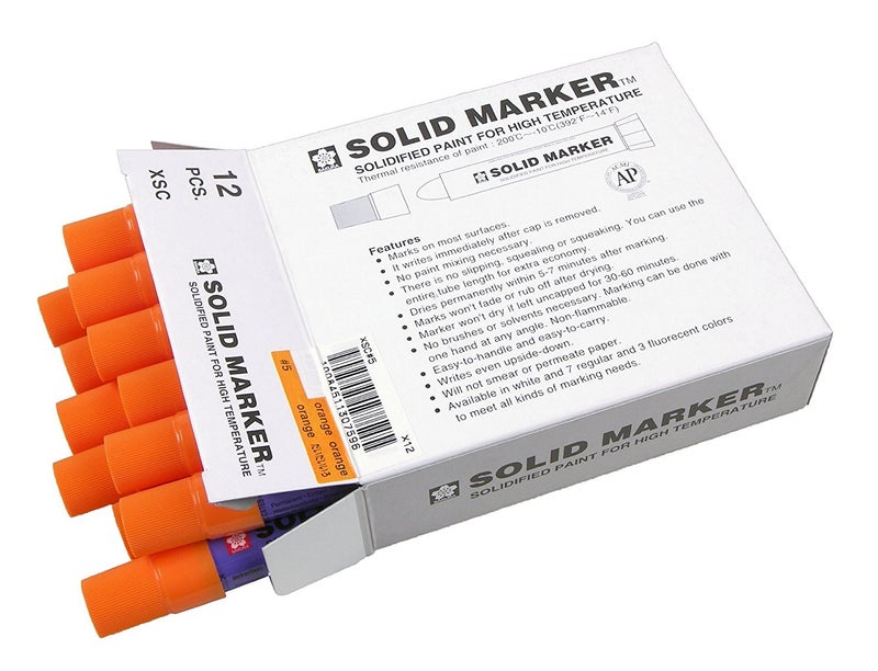 SAKURA SOLID MARKER Sakura Solid Paint Markers - Permanent Marker Pens - Window, Wood & Glass Marker - Orange Paint - 12 Pack - Image 2